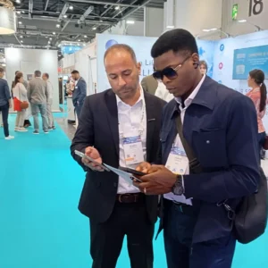 Prolistem team discussing male infertility research at ESHRE 2026