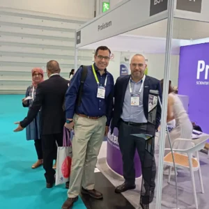 Conference visitors at the Prolistem exhibition booth at ESHRE 2026